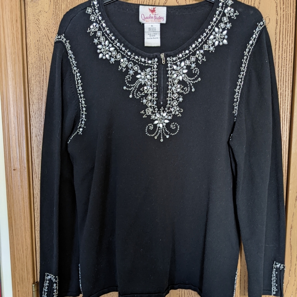 Vintage Quacker Factory Sweater beaded